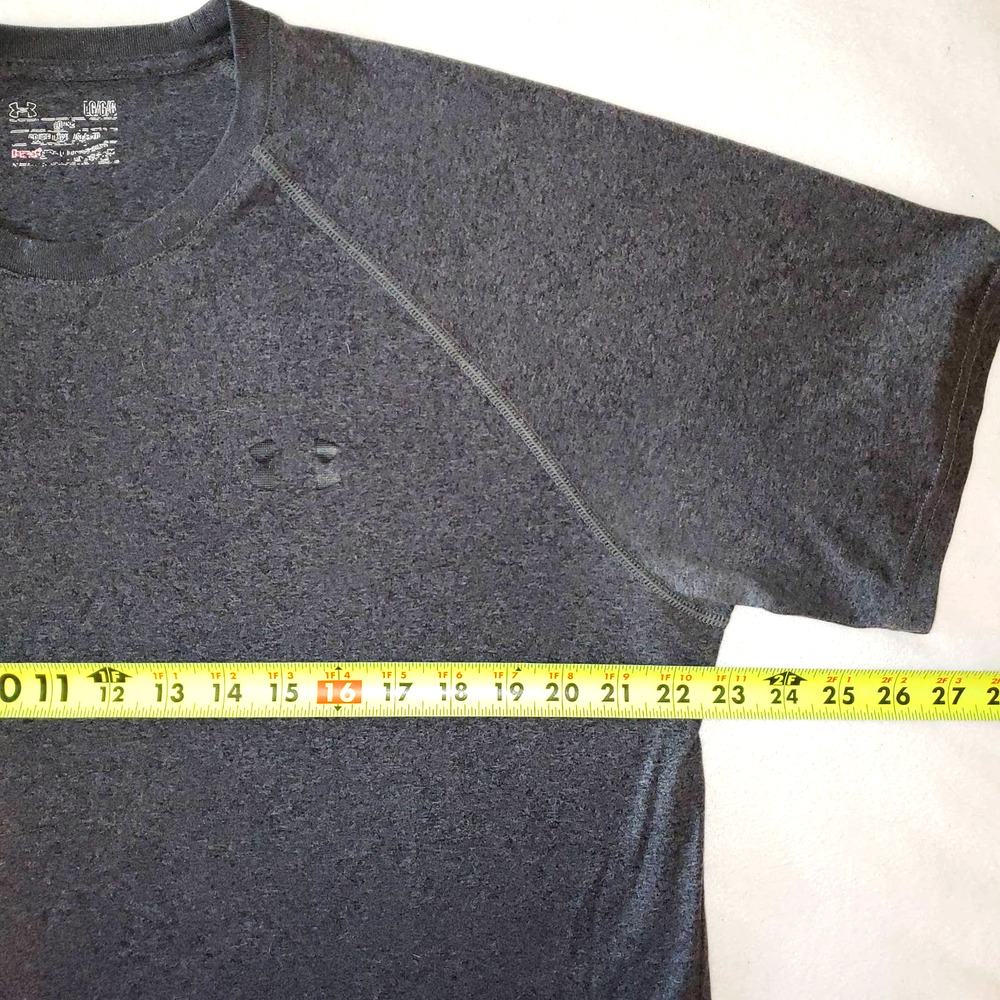 ♦️SOLD♦️Men's Under Armour Heat Gear Charcoal Gray T-Shirt | Large - Picture 4 of 10